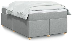 Cama boxspring com colchão 120x190 cm tecido cinzento-claro