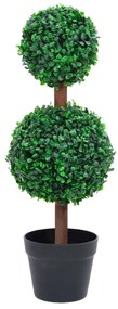 336510 vidaXL Planta artificial buxo em forma de esfera com vaso 60 cm verde