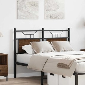 Cabeceira de cama 120cm derivados madeira/aço carvalho castanho