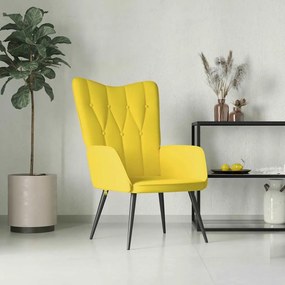 vidaXL Poltrona de descanso tecido amarelo mostarda