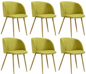 vidaXL Cadeiras de jantar 6 pcs tecido verde