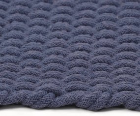 Tapete retangular natural 180x250 cm algodão azul marinho