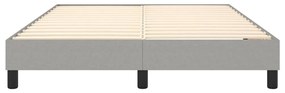 Estrutura de cama sem colchão 140x200 cm tecido cinzento-claro