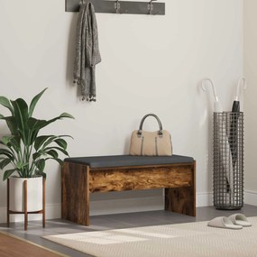 vidaXL Banco de Hall com almofada Carvalho Defumado 83 x 38 x 40 cm