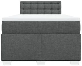 Cama boxspring com colchão 120x190 cm tecido cinzento-escuro