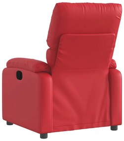 Poltrona reclinável couro artificial vermelho