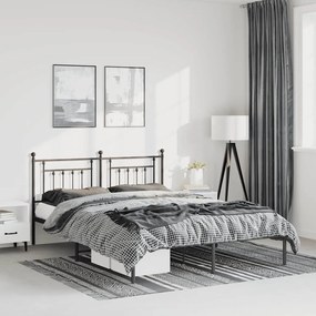 Estrutura de cama com cabeceira 135x190 cm metal preto