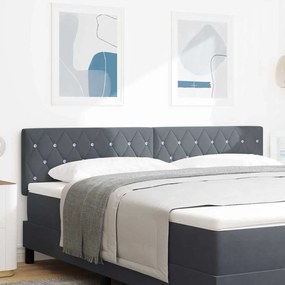 vidaXL Cabeceira Estofada Cinza Escuro com Botões de Cristal, 180 cm, Veludo