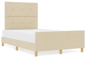 Cama vidaXL Creme 120x200 cm em Tecido