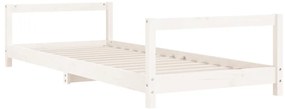 Estrutura de cama infantil 80x200 cm pinho maciço branco