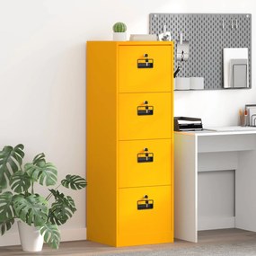 vidaXL Armário de Arquivo Amarelo Mostarda 44 x 50 x 106.5 cm