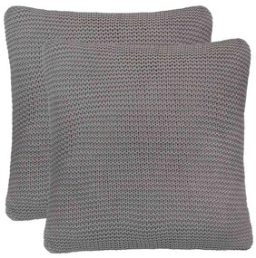 vidaXL Travesseiros Decorativos 2 pcs Cinzeto Algodão