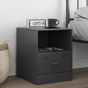 vidaXL Mesa de cabeceira 34,5x39x44 cm aço antracite