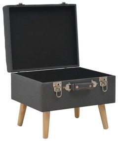 Banco de arrumação 40 cm tecido cinzento-escuro