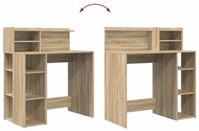 Mesa com Armazenamento Carvalho Sonoma 90x48x101.5 cm Madeira Engenhei