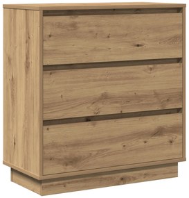 Criado-mudo vidaXL com LED Carvalho Artesanal 71x34,5x75 cm Madeira de