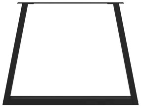 Pernas para mesa de jantar em V, 2 peças, pretas, 100x(72-73,3) cm, aç