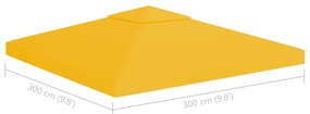 Cobertura de gazebo com 2 camadas 310 g/m² 3x3 m amarelo