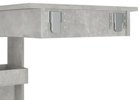 Mesa bar parede 102x45x103,5cm derivados madeira cinza cimento