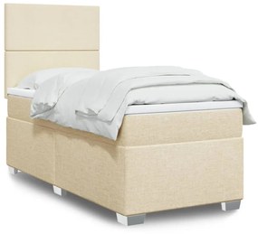 Cama com molas/colchão 90x190 cm tecido cor creme