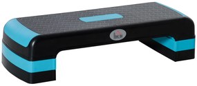 HOMCOM Plataforma Step Fitness com Altura Ajustável de 10/15/20 cm Plataforma de Exercício 78x28x20 cm Azul e Preto | Aosom Portugal