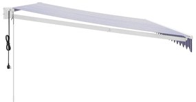 Toldo retrátil automático 5x3 m azul e branco