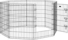 PawHut Parque cercado modular para cães, coelhos e roedores, cerca para pequenos animais interior e exterior  61 x 91 cm preto | Aosom Portugal