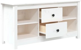 Móvel de TV 103x36,5x52 cm madeira de pinho maciça branco