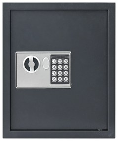 Cofre com Teclado Cinza Escuro Aço, Cromo Médio Fechaduras