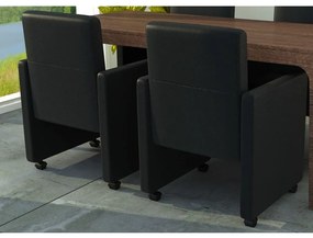 Cadeiras de jantar 2 pcs couro artificial preto