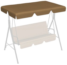 Toldo de Substituição para Baloiço de 2 Lugares com Proteção UV50+ para Jardim Varanda Pátio 192x144 cm Castanho Escuro
