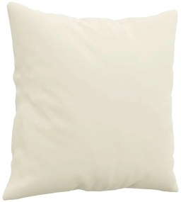 Sofá 2 lugares c/ almofadas decorativas 120 cm veludo creme