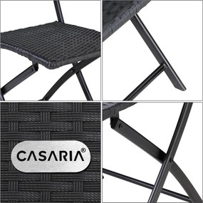 Conjunto de 2 cadeiras dobráveis Polyrattan Rom preto