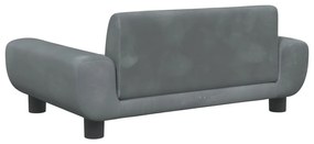 Sofá infantil 70x45x33 cm veludo cinzento-escuro