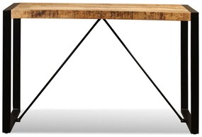 Mesa de jantar madeira de mangueira maciça áspera 120 cm