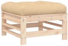 10 pcs conjunto lounge jardim c/ almofadões madeira maciça
