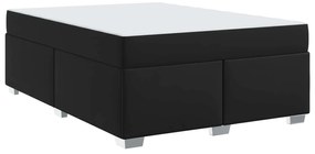 vidaXL Estrutura da Cama com colchão Preto 160 x 200 cm tecido