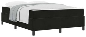 Estrutura da Cama Preto e Branco e Preto 160 x 200 cm Veludo