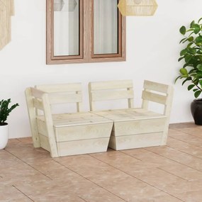 vidaXL Sofá de paletes 2 lugares p/ jardim madeira de abeto impregnada