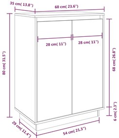 Sapateira 60x35x80 cm madeira de pinho maciça branco