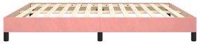Estrutura de cama 160x200 cm veludo rosa