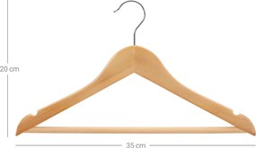 Conjunto 20 cabides para roupa de criança em madeira de ácer