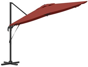 Guarda-Sol Cantilever Roma Terracota 286x285x265 cm em Alumínio