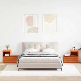 vidaXL Armário de Cabeceira 2 pcs Marrom Cera 60 x 34 x 51 cm