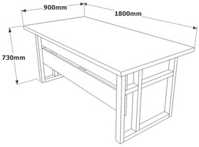 Conjunto de Mobiliário de Escritório MN09 – Baroque Anthracite – Secre