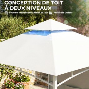 Tenda de jardim3 x 3 m  com teto duplo, cortinas e bolsos de arrumação, gancho de teto, creme