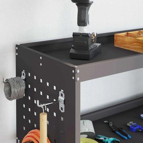 Carro de Ferramentas com prateleira com roda Preto 75 x 35 x 73 cm Met