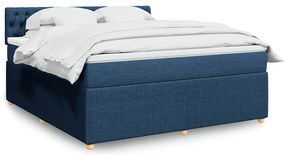 Cama com molas/colchão 180x200 cm tecido azul