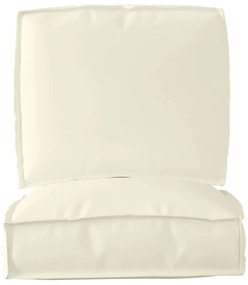Conjunto de Almofadas de Palete 2 Peças Creme Tecido Oxford