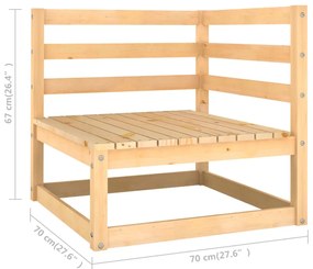 8 pcs conjunto lounge de jardim c/ almofadões pinho maciço